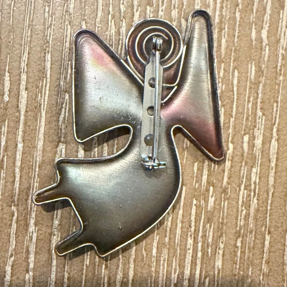 Yossi Steinberg Colorful Resin Angel Brooch Vintage